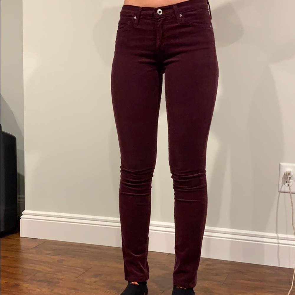AG - Burgundy Corduroy Jeans Size 25